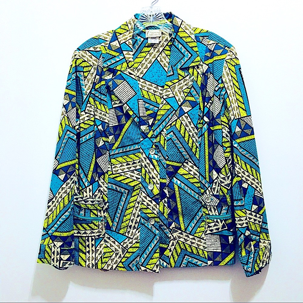 NWOT Vintage Women’s Paisley Colorful Abstract Blazer